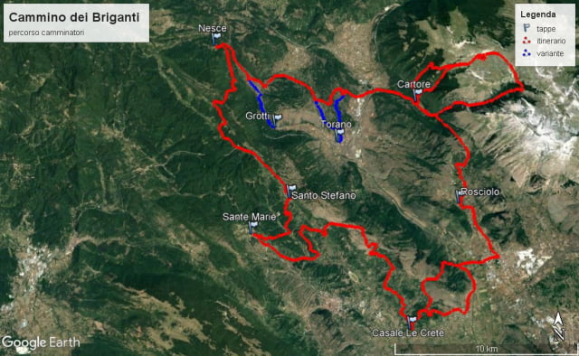 Mappa - Cammino dei Briganti